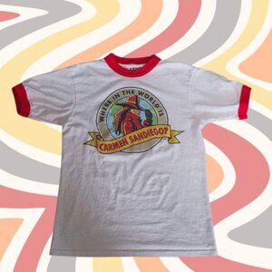 Carmen Sandiego Graphic Tee with Red Trim